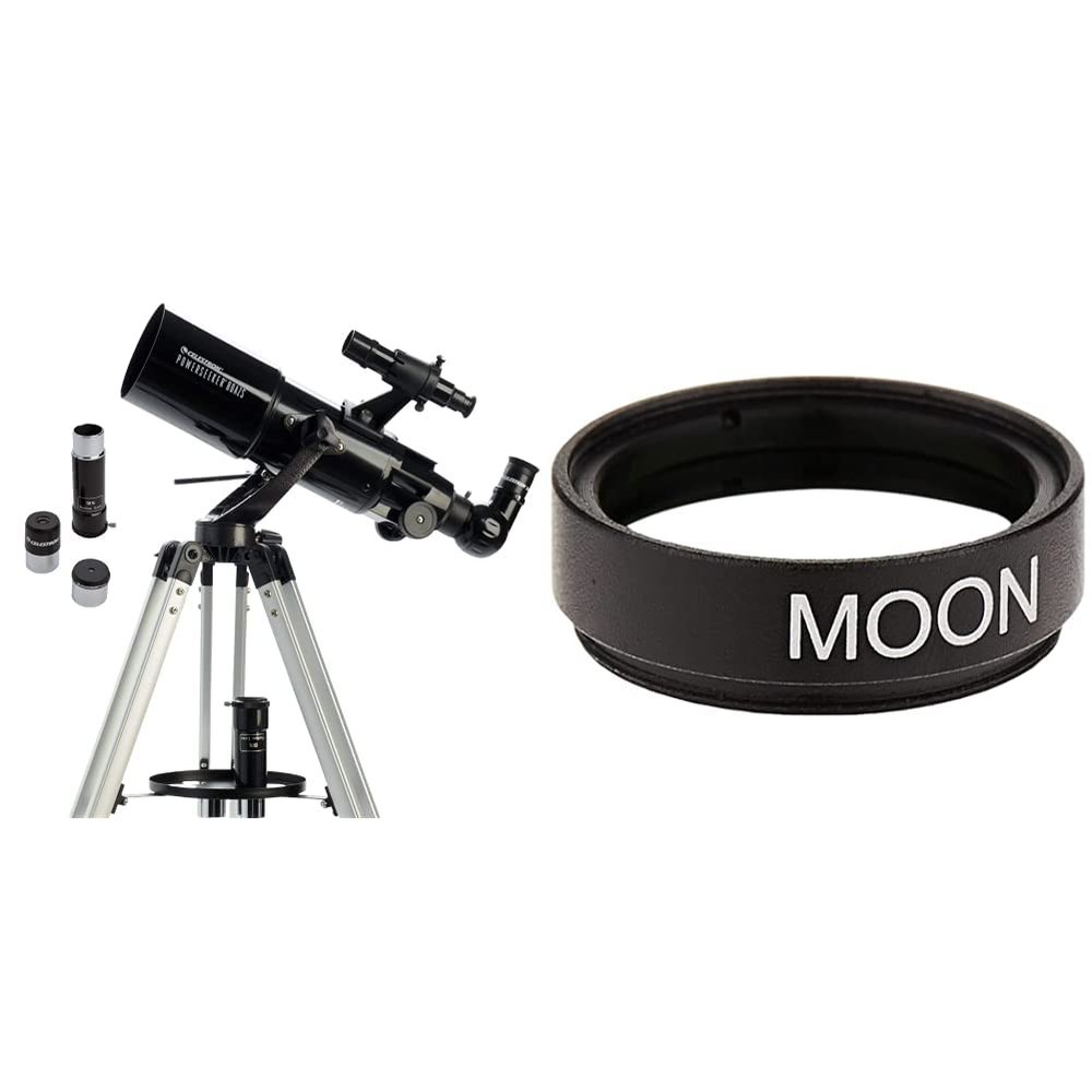 Celestron Beginner's Telescope Bundle - PowerSeeker 80AZS Telescope + Moon Filter