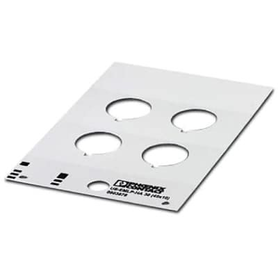 0803878, Plastic Label with Bore Hole, Card, White, 45 x 10 mm Field, 4, US-EMLP-HA 30 (45X10)