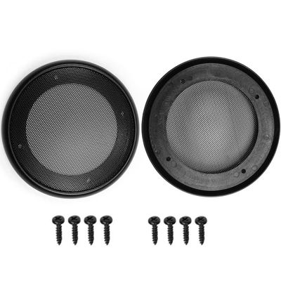 Jutagoss 4" Speaker Grill Decorative Round Speaker Cover Cold Rolled Steel Mesh Speaker Cover Audio Accessory Black 2PCS