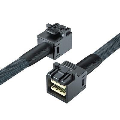 10Gtek SFF-8643 to SFF-8643 12G Internal Mini SAS HD Cable, with Sideband, for NVMe Backplane/RAID Controller, 100-Ohm, Straight to Straight, 0.3-m(0.9ft)