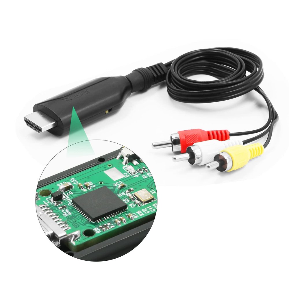 HDSUNWSTD HDMI to RCA AV Adapter Converter HDMI2AV NTSC PAL Full HD Composite Video Audio for PS3 for PS4 for Xbox 60HZ for Old TV