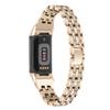Chic Cute Bling Bands Compatible with Fitbit Charge 6/Charge 5 Fitness & Health Tracker,Rhinestone Dressy Bracelet Stainless Steel Metal Replacement Strap Wristbands Jewelry Strap Women (Vintage gold) view 1