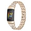 Chic Cute Bling Bands Compatible with Fitbit Charge 6/Charge 5 Fitness & Health Tracker,Rhinestone Dressy Bracelet Stainless Steel Metal Replacement Strap Wristbands Jewelry Strap Women (Vintage gold) view 4
