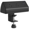 CCCEI Desk Power Strip with 18W USB C Fast Charge Port, Black 800J Surge Protector Clamp Desktop Outlet, Table Edge Mount Socket 6FT and Fit 1.6 inch Tabletop Edge Thick. view 1