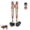 Kasla Camera Strap, Camera Straps for Photographers, Leather Dual Camera Strap for Two DSLR/SLR Cameras (Tan) view 1