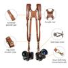 Kasla Camera Strap, Camera Straps for Photographers, Leather Dual Camera Strap for Two DSLR/SLR Cameras (Tan) view 2