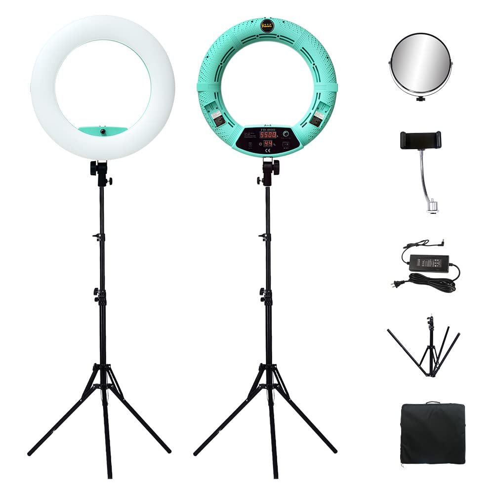 Ring Light - 18 inch 3000K-5500K Dimmable Bi-Color Light Ring, 96W LED Ring Light with Stand, Lighting Kit for Vlog, TikTok,Selfie, Makeup, YouTube, Camera, Phone - LCD Screen & Remote Control