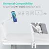 iPad Desk Mount, Adjustable Tablet Holder Clamp, 360 degree Rotation, Sturdy Aluminum Tablet Arm Mount for 4.7"-13" iPad Pro/Air/Mini, iPhone, Galaxy Tab, for Kitchen, Work, Video Call(White) view 4