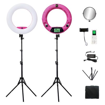 Ring Light - 18 inch 3000K-5500K Dimmable Bi-Color Light Ring, 96W LED Ring Light with Stand, Lighting Kit for Vlog, TikTok,Selfie, Makeup, YouTube, Camera, Phone - LCD Screen & Remote Control