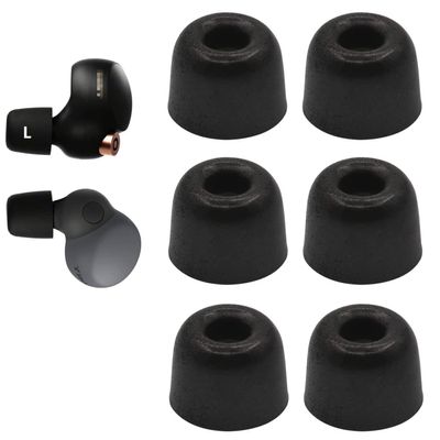 JNSA Replacement for Sony WF-1000XM4 1000XM5 C700n Linkbuds S Memory Foam Ear Tips Noise Canceling Foam Eartips Ear Plug Ear Tip L Size 3 Pairs, [Fit in Case], Black,Large Size (Foam4XM4B3PL)