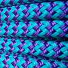 7/16 x 100 ft. Double Braid- Yacht Braid Polyester Rope Hank. Herringbone Purple/Turquoise view 1