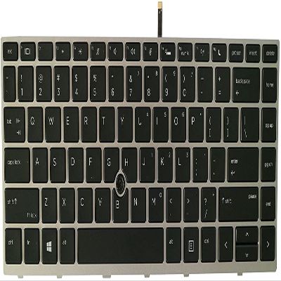 Backlight US Keyboard for HP ProBook 640 G4 / 645 G4 / 640 G5 Laptop Silver Frame with Pointer