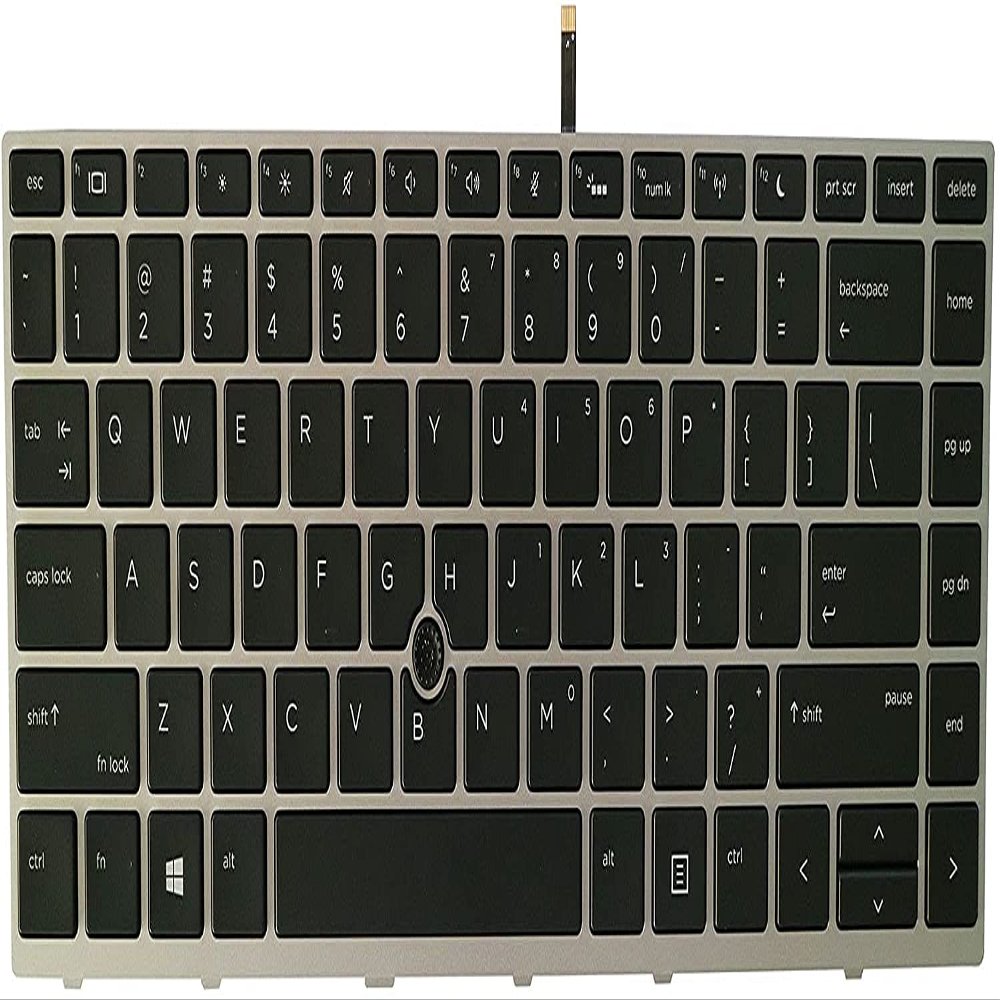 Backlight US Keyboard for HP ProBook 640 G4 / 645 G4 / 640 G5 Laptop Silver Frame with Pointer
