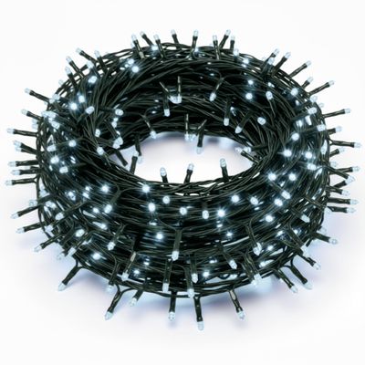 Holiday Bright Lights Rice Lights 36FT, 500 Twinkling LEDs, Connectable Indoor/Outdoor Decorative String Lighting, Pure White Glow