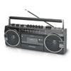 AudioBox RXC-25BT Retrobox 2 Way Speaker System Boombox w/Bluetooth Connectivity, AM/FM/SW, USB and SD Card Connection, & Cassette Player, Black view 1