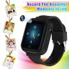 4G GPS Smart Watch for Kids, 2-Way Call,Video Call,Voice Chat,School Mode,SOS,GPS,Camera,Pedometer,IP67 Waterproof Watch Phone for Boys Girls (T16, 1.44", Pure Color Strap, Black) view 2