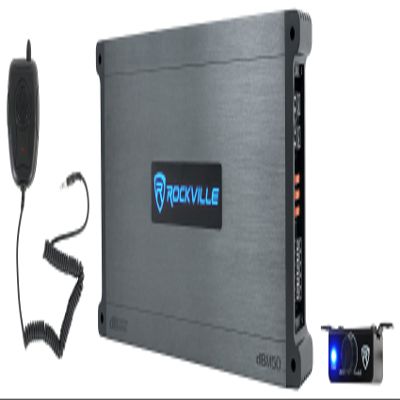 Rockville DBM50 4000W Peak/980W RMS 5-Channel Marine Amplifier, IPX6 Waterproof, Adjustable Crossover, PA Mic Included, Perfect for Boats and Marine Audio