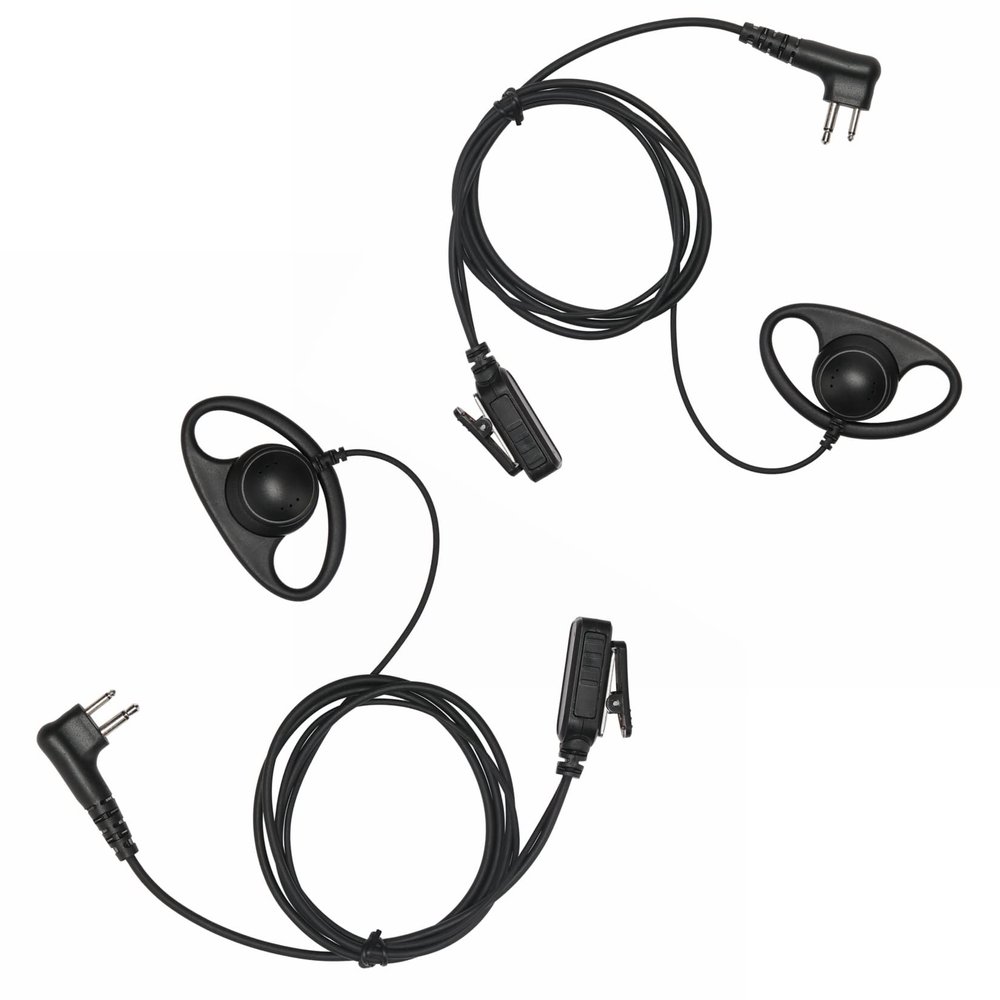 Yolipar CLS1410 CLS1110 Earpiece Compatible with Motorola Radio CP200 GP300 GP2000 Walkie Talkie with PTT Mic 2 Pin Headset Single-Wire Surveillance Kit (D-Shaped, 2 PCS)