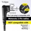 Yolipar CLS1410 CLS1110 Earpiece Compatible with Motorola Radio CP200 GP300 GP2000 Walkie Talkie with PTT Mic 2 Pin Headset Single-Wire Surveillance Kit (D-Shaped, 2 PCS) view 2