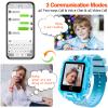 4G GPS Smart Watch for Kids, 2-Way Call,Video Call,Voice Chat,School Mode,SOS,GPS,Camera,Pedometer,IP67 Waterproof Watch Phone for Boys Girls (T10, 360 Rotation, Dual Cameras, Kid-Proof, Blue) view 3