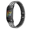 Bling Diamond Bracelet Compatible with Fitbit Charge 6/Charge 5,Bands Metal Classy Stainless Steel Wrist Bands Waterproof Strap for Fitbit Charge 5 Band (Black) view 2
