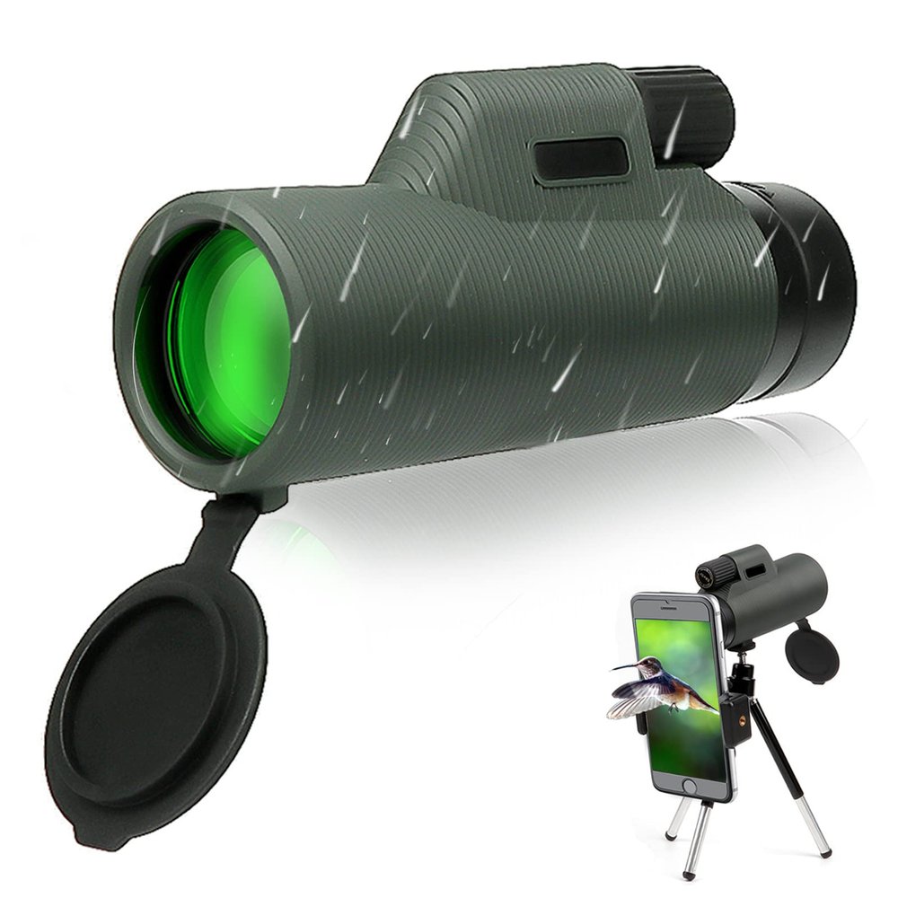WGAIH 10X42 High Definition Monocular Telescope with Smartphone Holder and Tripod 2022 Waterproof monoculars Light monoculars, Used for Bird Watching Wildlife Watching Hunting Camping Travel Secenery