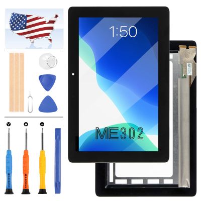 Original 10.1 for ASUS MeMO Pad FHD 10 ME302 Screen Replacement ME302C ME302KL K005 K00A 5425N FPC-1 LCD Display Touch Panel Matrix Digitizer Tablet Assembly Repair Parts Kit with Tools +Tape