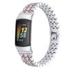 Bling Diamond Bracelet Compatible with Fitbit Charge 6/Charge 5,Bands Metal Classy Stainless Steel Wrist Bands Waterproof Strap for Fitbit Charge 5 Band (SilverPink) view 2