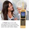 ASHATA Retro Vintage Brick Mobile Phone Four Card Four Standby Quad Band 32GB Bluetooth Classic Retro Cell Phone Support Bluetooth Dialing, MP3, Radio and Other Fuctions(Gold) view 4