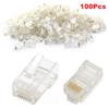 100Pcs RJ45 Modular Plug Network Connectors, 8 Pins Pass Through Connectors for Cat5e and Cat 6 view 2