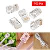 100Pcs RJ45 Modular Plug Network Connectors, 8 Pins Pass Through Connectors for Cat5e and Cat 6 view 4