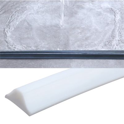 PPGE Shower Threshold Water Guard, Collapsible Bathroom Water Stopper Flood Barrier Rubber Water Dam, Self Adhesive Silicone Stopper Seal Strip Dry and Wet Separation, (Size:400cm,Color:White)