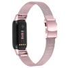 TryBest Metal Wristband Compatible with Fitbit Luxe,Women Men Metal Stainless Steel Replacement Band Accessories Adjustable 5.5-8.1 inch - Pink view 2