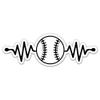 Baseball Heartbeat Pulse Sticker - 3" Laptop Sticker - Waterproof Vinyl for Car, Phone, Water Bottle - Baseball Decal view 1