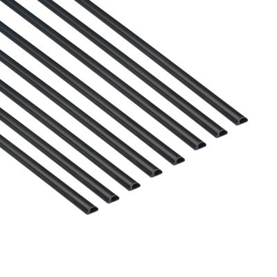 D-Line Cable Trunking Black, 8-Meter Pack, One-Piece Half Round Wire Cover, Paintable Self-Adhesive Cable Hider, Cable Management - 8X 20mm (W) x 10mm (H) x 1-Meter Lengths (8-Meter), 1D2010B/8