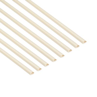D-Line Cable Trunking Magnolia, 8-Meter Pack, One-Piece Half Round Wire Cover, Paintable Self-Adhesive Cable Hider, Cable Management - 8X 20mm (W) x 10mm (H) x 1-Meter Lengths (8-Meter), 1D2010M/8