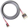 Blue Jeans Cable Canare 4S11 Speaker Cable, with Ultrasonically-Welded Bi-Wire Terminations (One Cable - for one Speaker); Assembled in The USA (50 Foot, Grey, Two Spades to Four Bananas) view 1