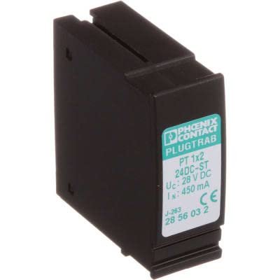 2856032, Surge Protection Devices, Plug, Screw Mount, 20VAC, 28VDC, IP20, PT 1X2-24DC-ST