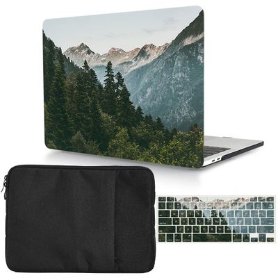 MacBook Air 13 Inch Case (2010-2017) Model A1369/A1466 - Plastic Hard Shell Protective Cover + Laptop Sleeve Bag + Keyboard Cover - Forest