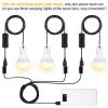 Tuanse 3pcs USB LED Light Bulbs Portable Camping Lights 5w with USB Splitter Cable 1 to 3, 8.2ft Extra Length Cord Tent Latern Outdoor Emergency Bulb for Garage Warehouse Truck Fishing Warm White view 4