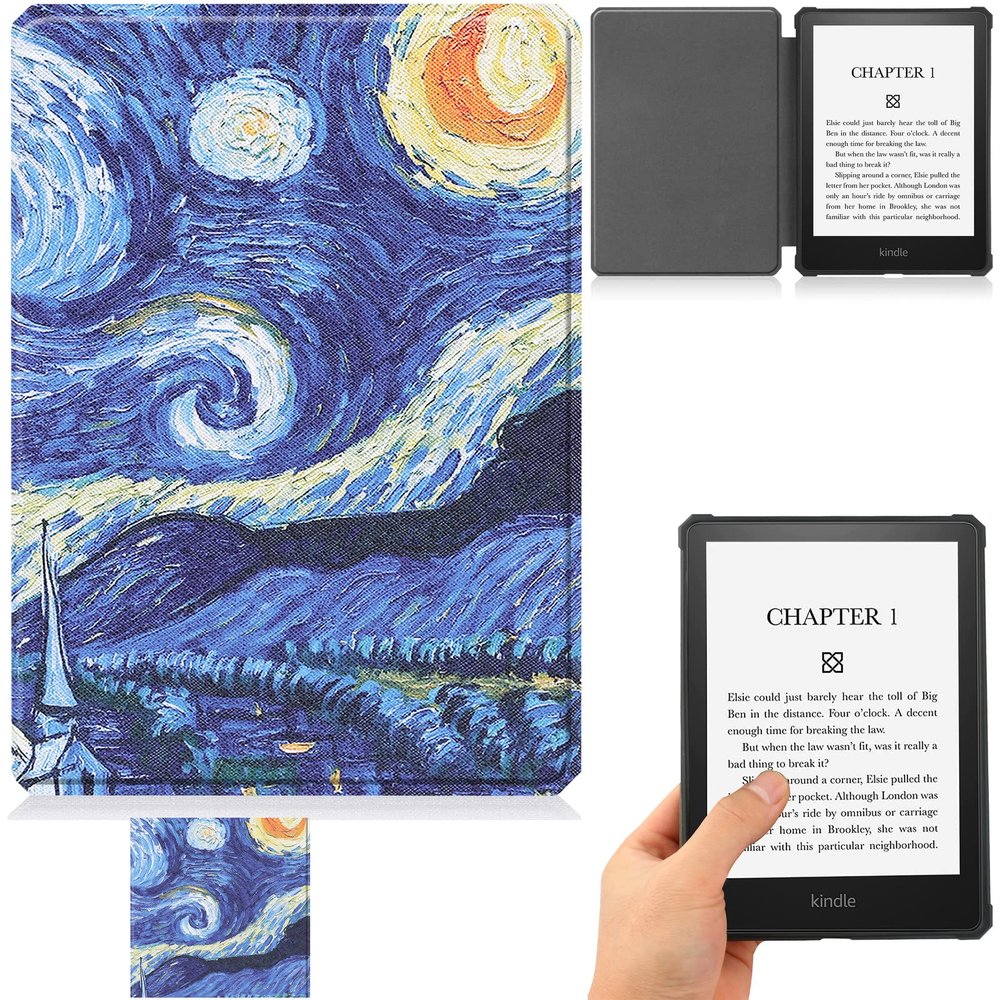 REASUN Case for 6.8" Kindle Paperwhite 2021,Premium PU Leather with Auto Sleep/Wake Case for Amazon Kindle Paperwhite (11th Gen 2021 Release) and Kindle Paperwhite Signature Edition, Starry Sky
