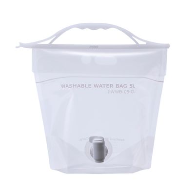 Iwatani Material WWB-5CL Water Tank, Washable, Water Bag, 1.6 gal (5 L), Clear, Washable, Dry, Easy to Pour Cook Included, Camping, Leisure, Disaster Prevention, Compact Foldable