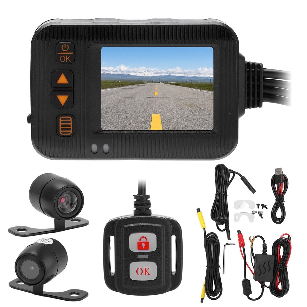 2in Motorcycle Driving Recorder 18P+ Lens DVR Dash Cam Loop Recording Motorcycle Dash Cam Driving Recorder