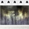 Yeele Halloween Backdrops Black Night Scary Cloud Full Moon Wild Forest Vinyl Photography Background Halloween Photo Backdrop Gothic Gloomy Party Decoration Wallpaper Shoot Props,5x3ft view 1