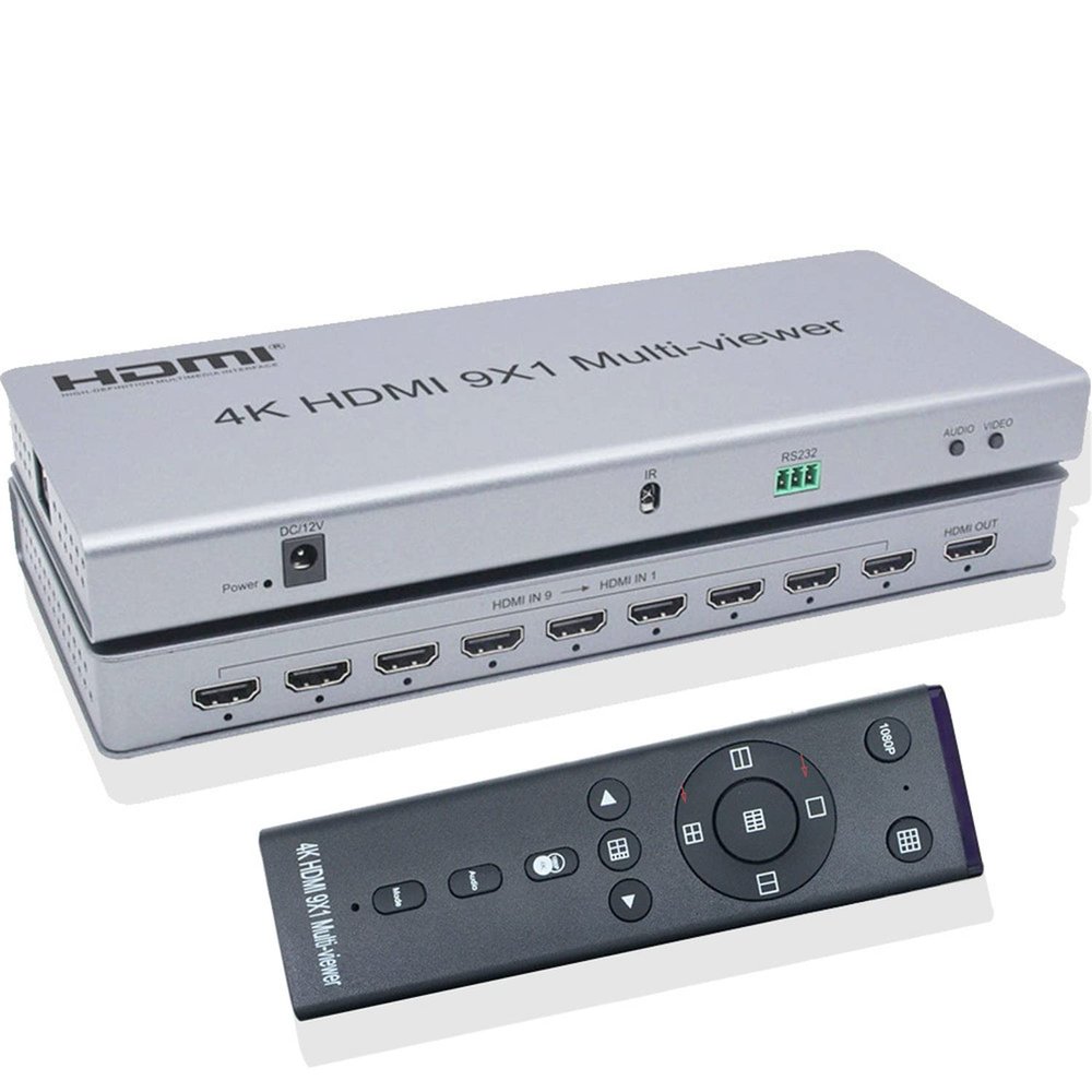 HDMI 8X1 Multi Viewer Splitter ,4K HDMI 8x1 Quad Multi-viewer Switcher 8/9 in 1 Out Seamless Switch 9x1 Multiviewer Picture Splitter HDTV Display Screen Divider (9X1)