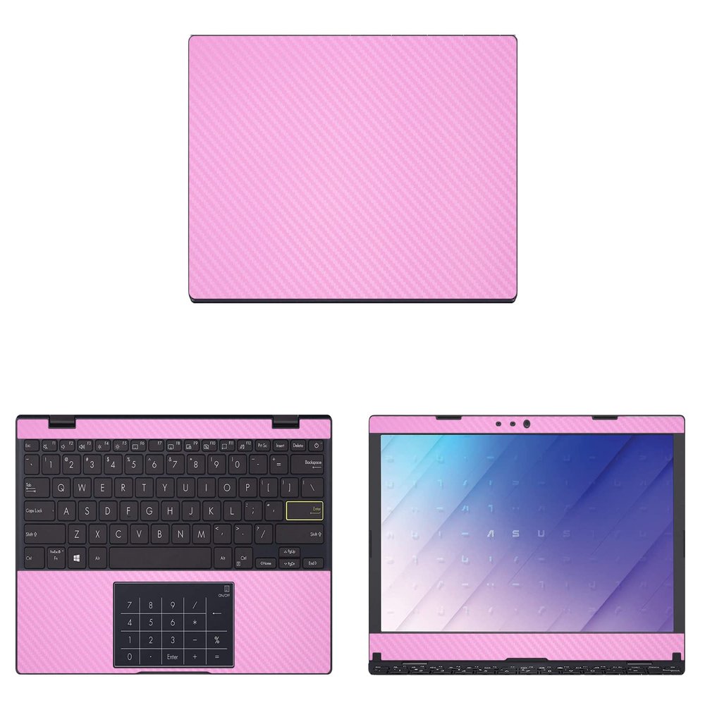 Decalrus - Protective Decal for Asus L210 (11.6" Screen) Laptop Pink Carbon Fiber Skin case Cover wrap CFasusL210_11Pink