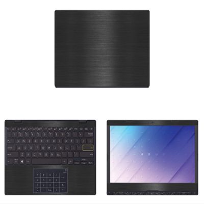 Decalrus - Protective Decal for Asus L210 (11.6" Screen) Laptop Black Texture Brushed Aluminum Skin case Cover wrap BAasusL210_11Back