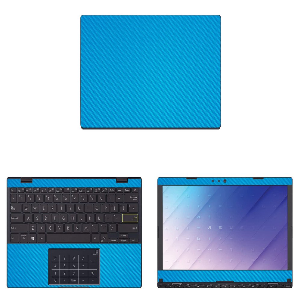 Decalrus - Protective Decal for Asus L210 (11.6" Screen) Laptop LITE Blue Carbon Fiber Skin case Cover wrap CFasusL210_11LiteBlue
