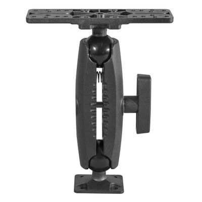 iBOLT 38mm / 1.5 inch Composite Universal Marine Electronic Fish Finder to Composite Rectangular AMPS Pattern Drill Base Dual Ball Mount- Featuring a 5.75-inch Composite 38mm Bizmount Arm