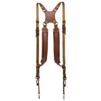 Camera Shoulder Strap for Two Cameras,Leather Retro Camera Strap,Universal Shoulder Dual Harness Camera Strap (Brown)